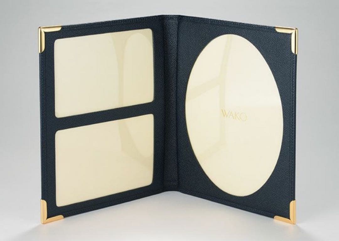 WAKO 和光　本革　レザー フォトフレーム ネイビー　写真たて　新品　未使用
