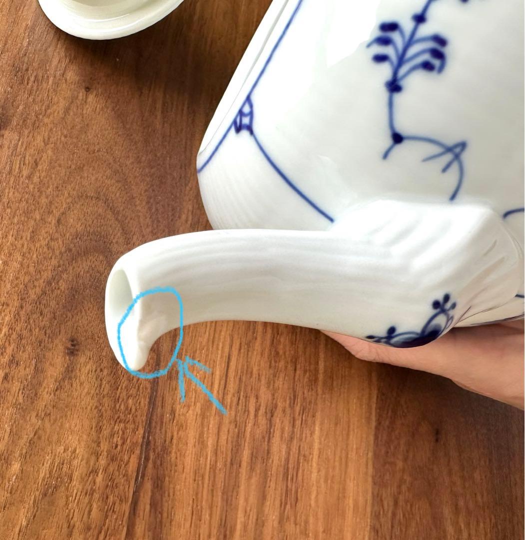 ロイヤルコペンハーゲン ブルーフルーテッドプレイン ティーポット