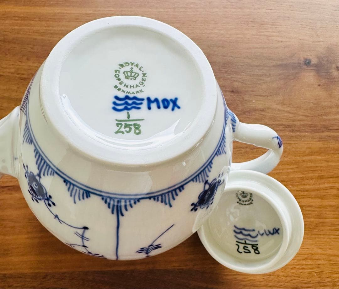 ロイヤルコペンハーゲン ブルーフルーテッドプレイン ティーポット