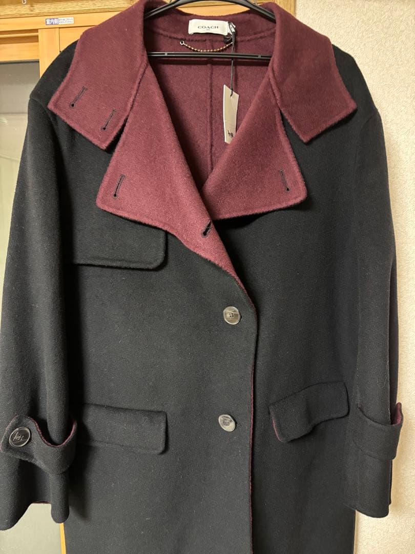 【sakura】COACH 黒 ワイン ロングコート