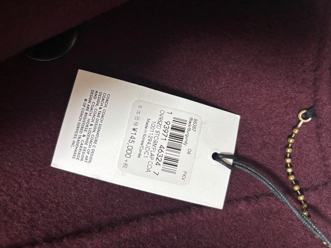 【sakura】COACH 黒 ワイン ロングコート