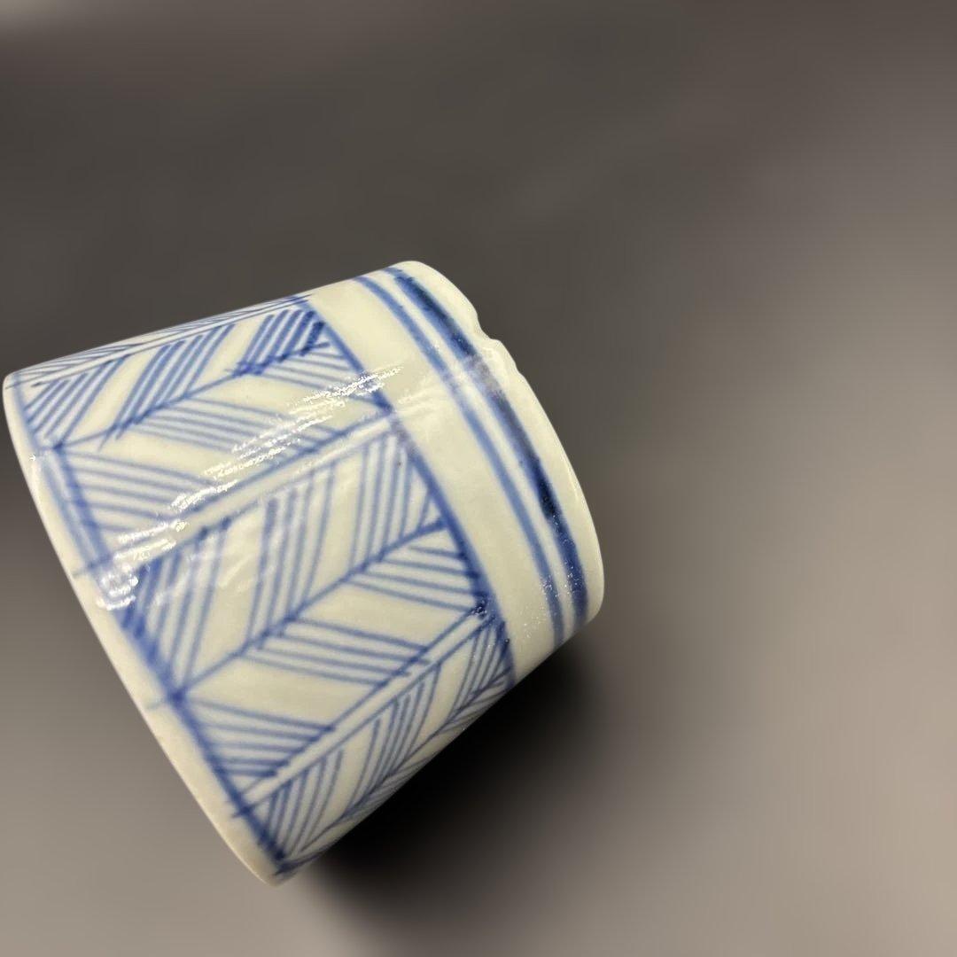 蕎麦猪口　古伊万里　矢羽根紋　時代物　5個