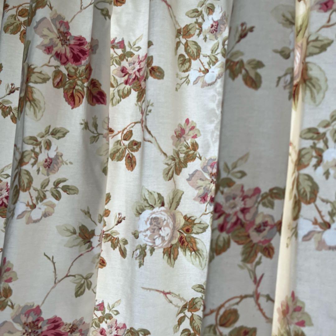 ローラアシュレイ　アンジェリカ　 オーダーカーテン　厚地&レース　2枚組セット