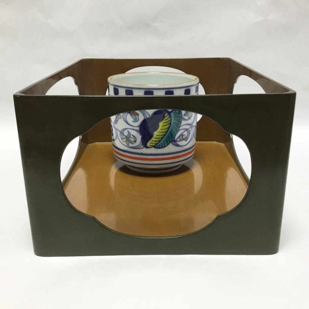 莨盆 香狭間透 キズあり 火入 オランダ 木箱入 茶道具 古物品