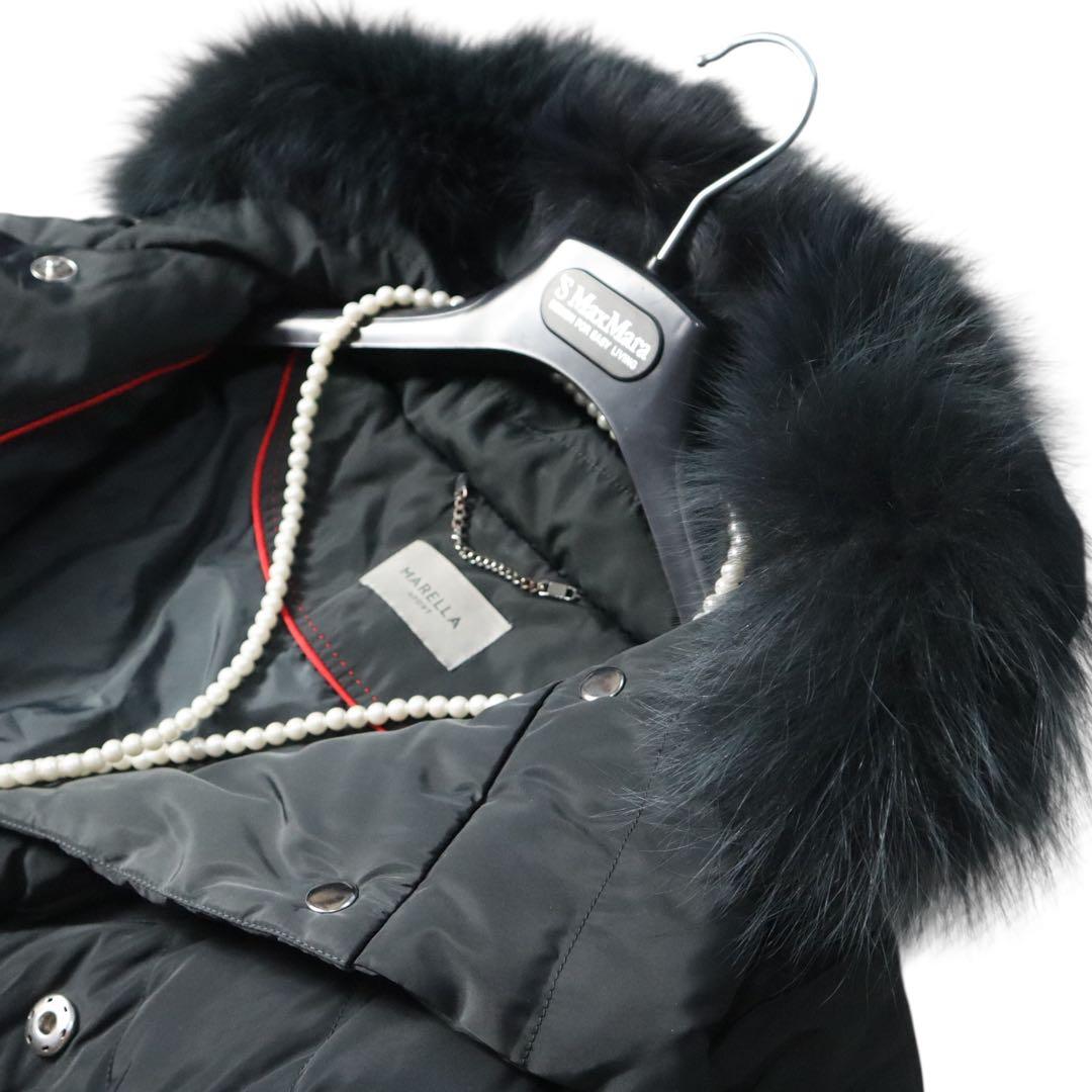 MaxMara マレーラ　軽やか軽量♪キルティングフォックスファー　ダウンコート