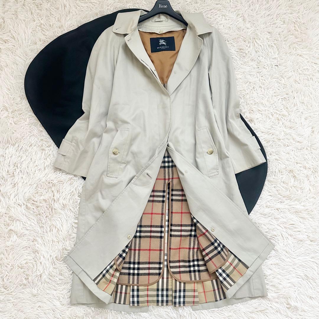 バーバリーロンドン ライナー付き ステンカラーコート ライトベージュ ロング M