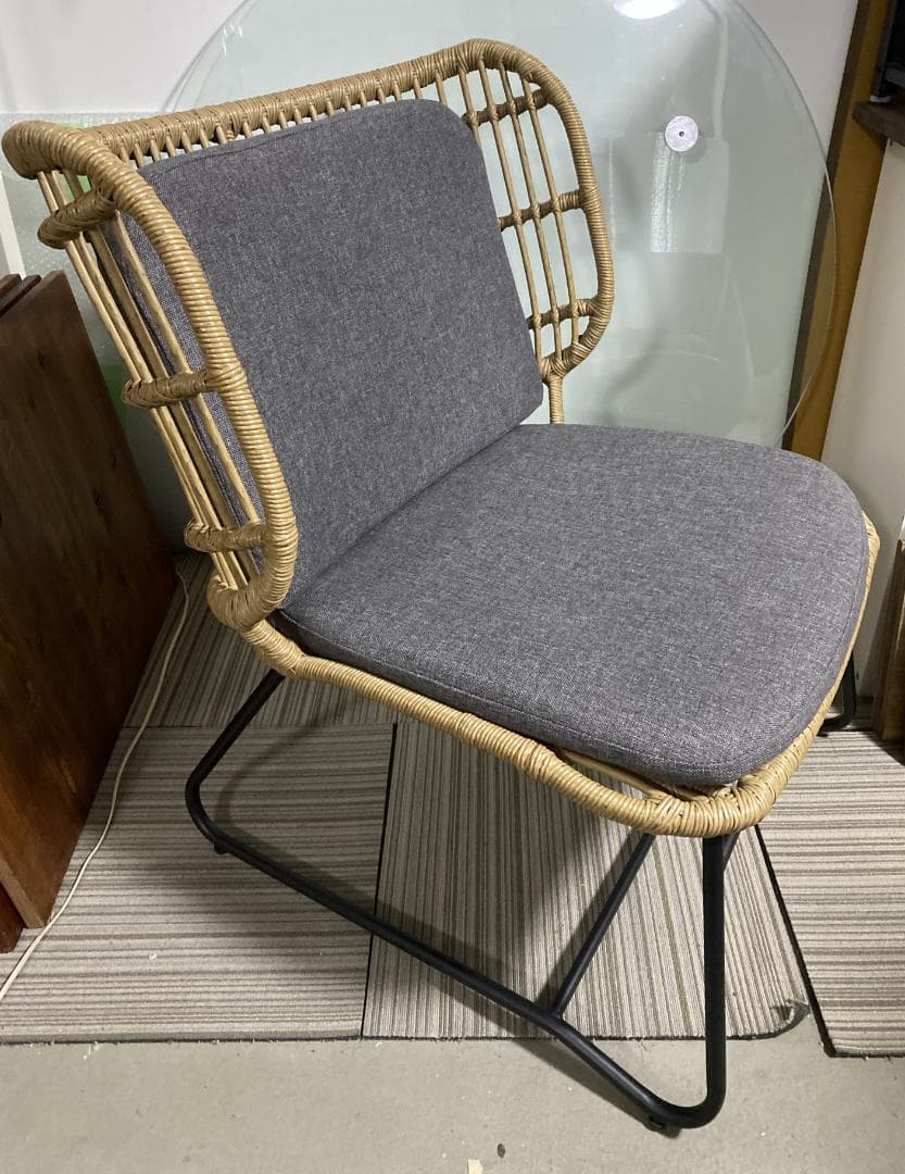 TOHMA リゾネア ワイドチェア ラタン調 1人掛け 軽量 座面高44㎝ 美品