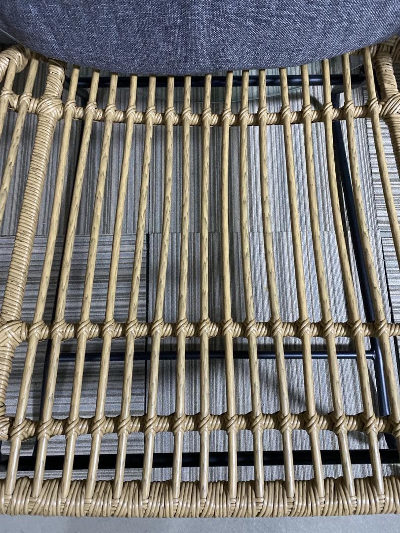 TOHMA リゾネア ワイドチェア ラタン調 1人掛け 軽量 座面高44㎝ 美品