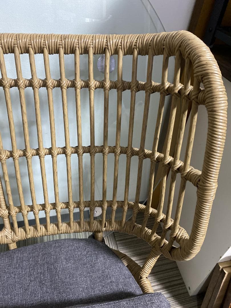 TOHMA リゾネア ワイドチェア ラタン調 1人掛け 軽量 座面高44㎝ 美品