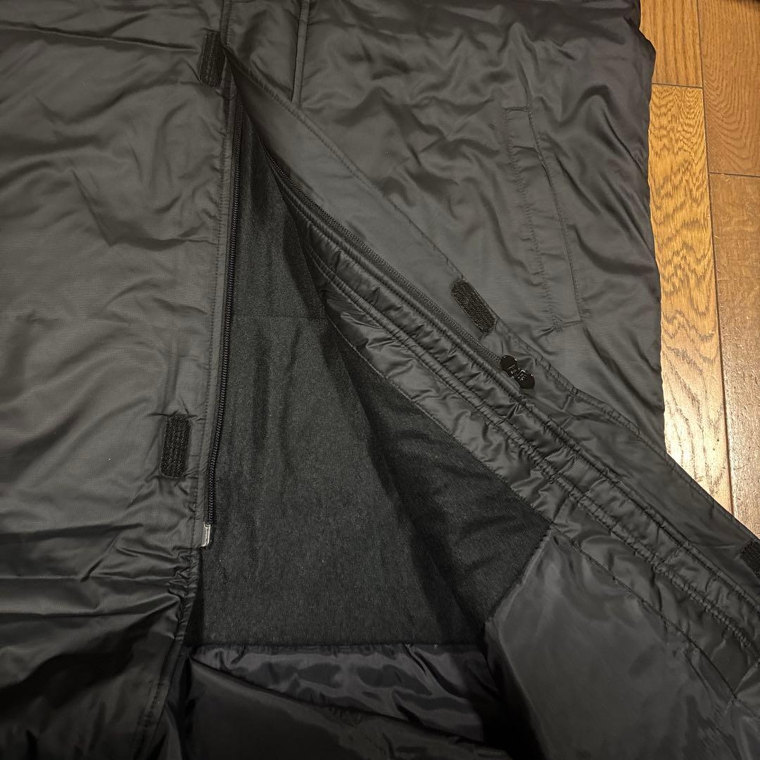 adidas メンズブラック ベンチコート L／スリーライン／フードあり／軽量