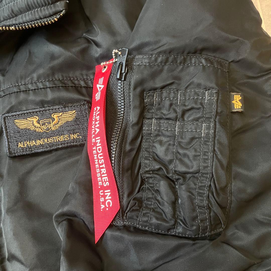 即完売サイズ ALPHA フード付フライトジャケット MA1 黒 3L