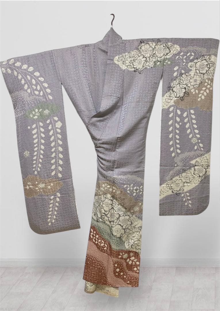 辻ヶ花 作家物 落款入り グレー 振袖 フルセット