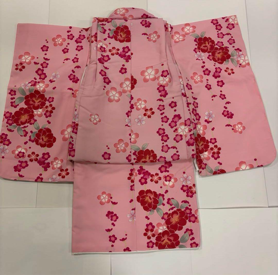 七五三　3歳女の子　着物セット　可愛いピンク　華やか桜　梅　新品