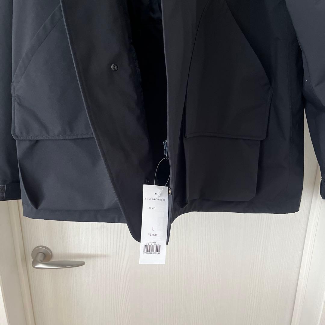 新品L ネイビーGU ENGINEEREDGARMENTS パテッドシェルパーカ
