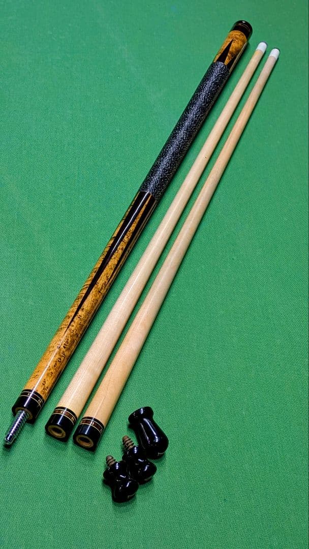 本ハギ子持ち6剣ビリヤードキュー(メーカー不明)