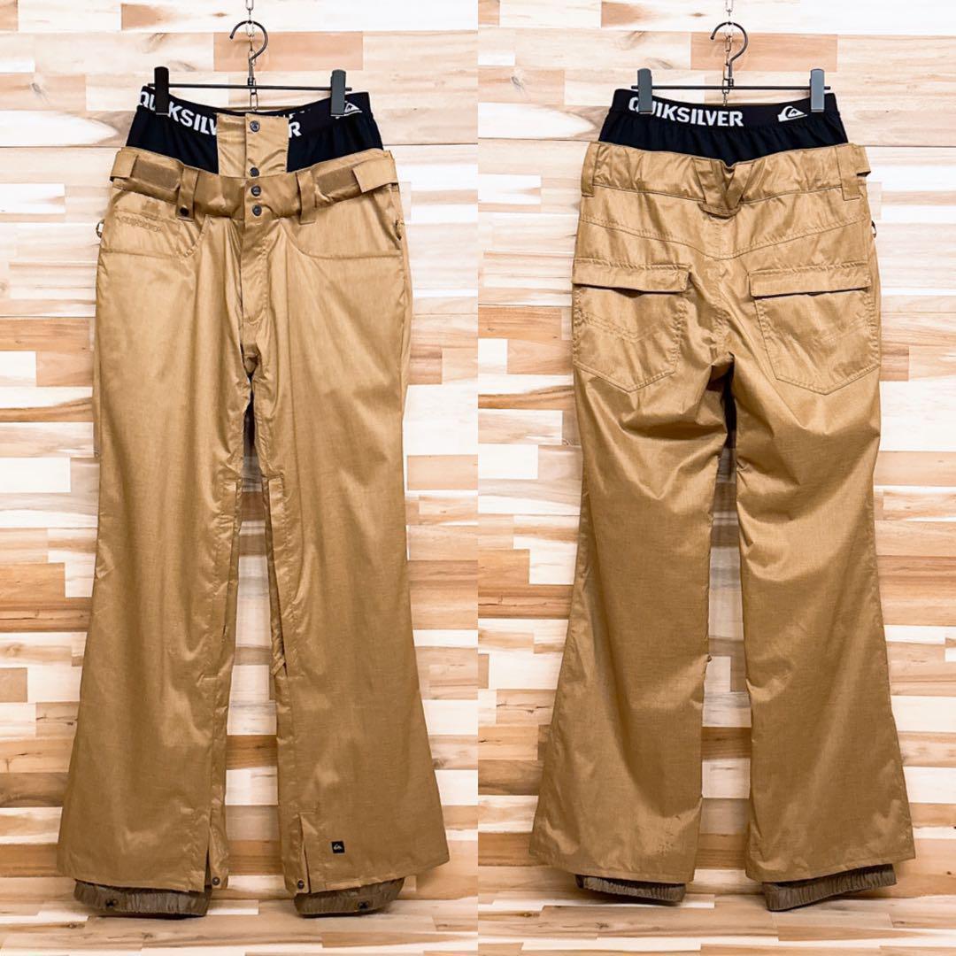【クイックシルバー】スノボ ウェア セットアップ ジャケット パンツ S×M 茶