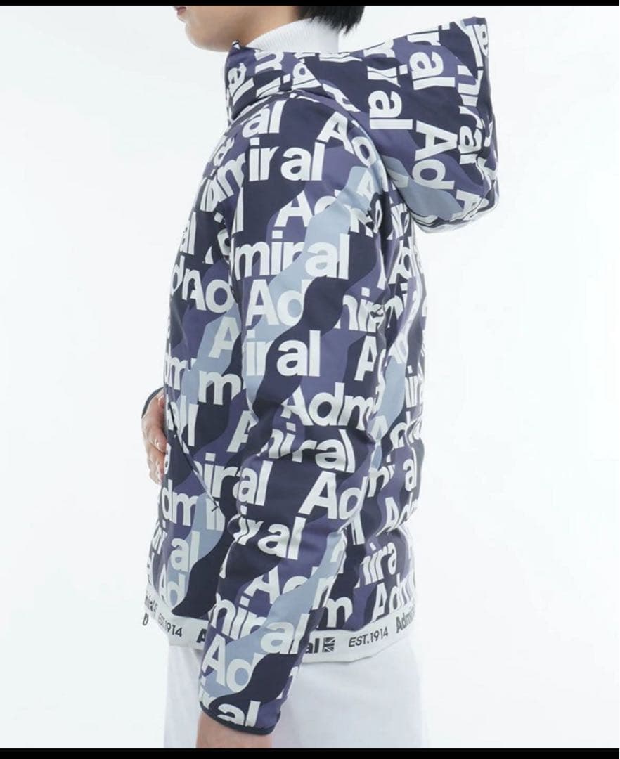 新品ADMIRAL GOLF 軽量パデッドストレッチフーデッドジャケット