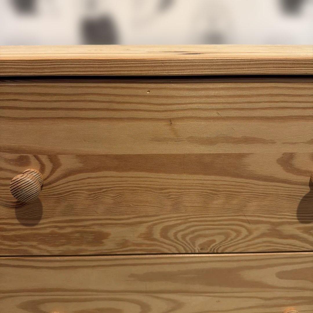 IKEA ラスト　木製 3段チェスト　天然木　廃盤品