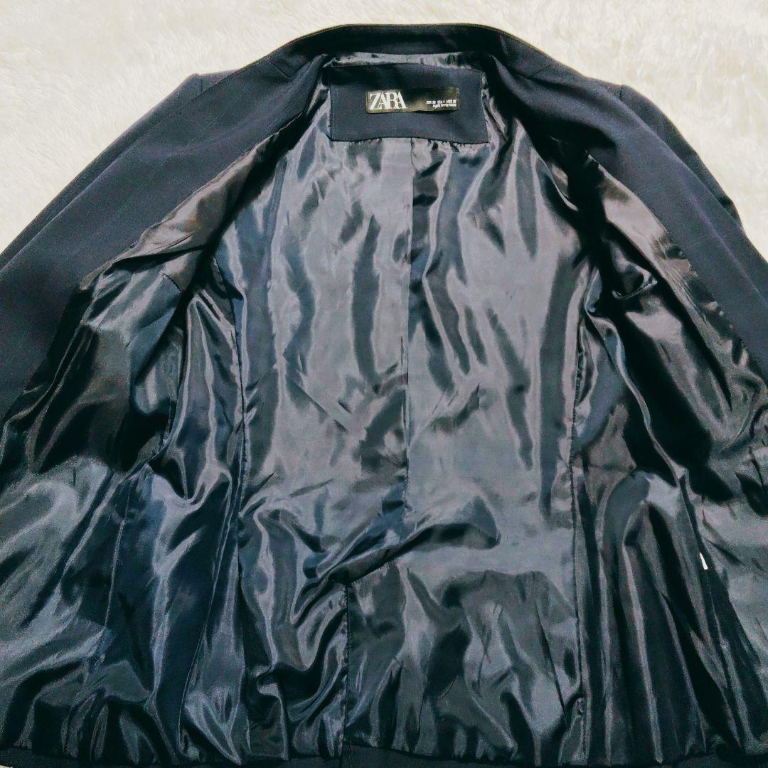 ZARA ザラ レディースセットアップ パンツスーツ ネイビー ノーカラー М