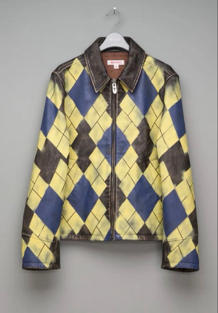 MASU エムエーエスユー ARGYLE LEATHER サイズ48