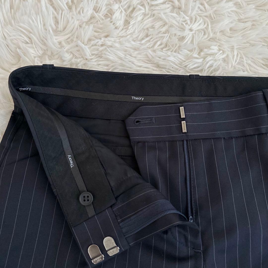 セオリー ノーカラージャケットパンツ セットアップ　LANAI 　ネイビー