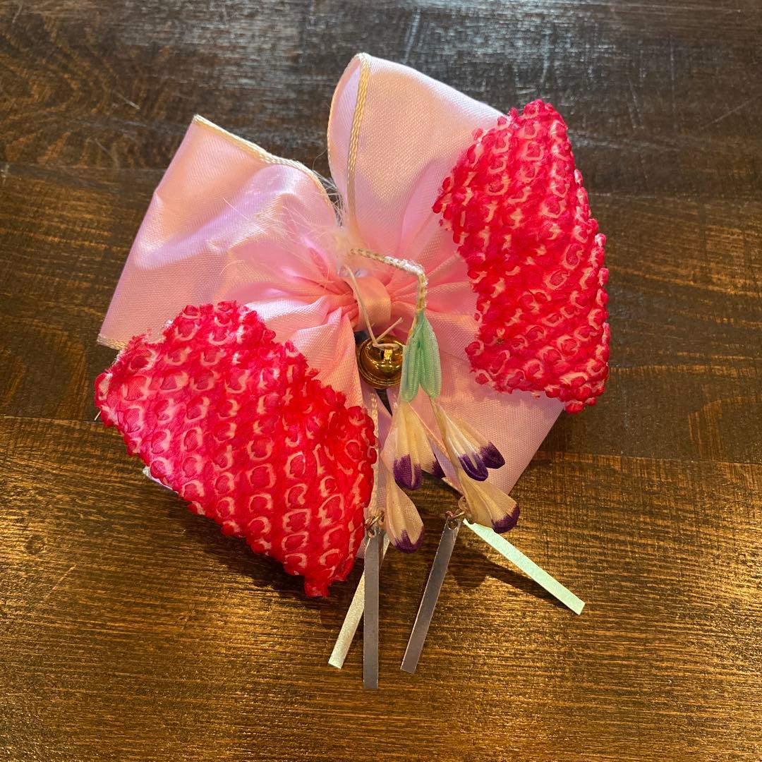 アンティーク 七五三 一つ身 三歳 着物 作り帯 他 フルセット 正絹 牡丹 赤