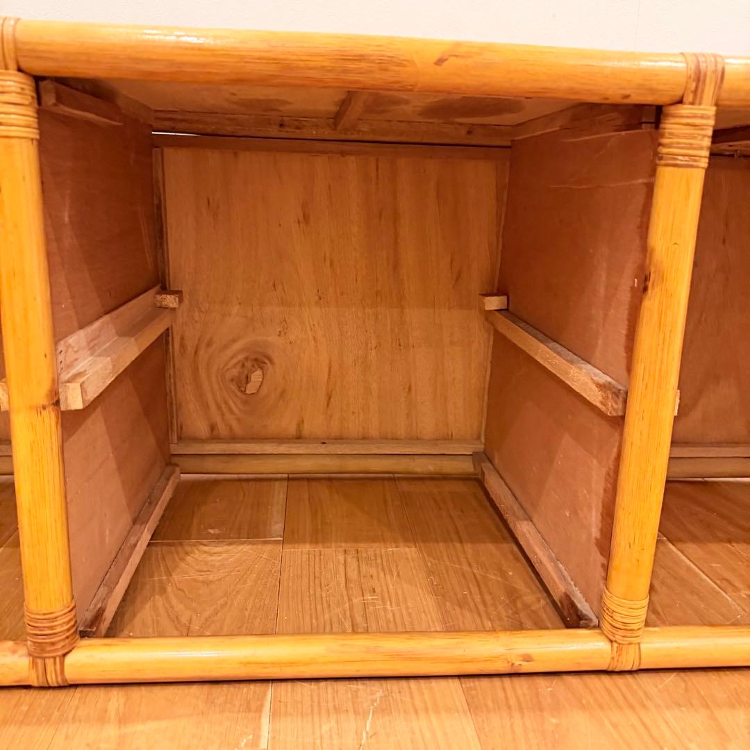 【アンティーク】籐 ラタン サイドボード チェスト ローボード 6杯 古民家