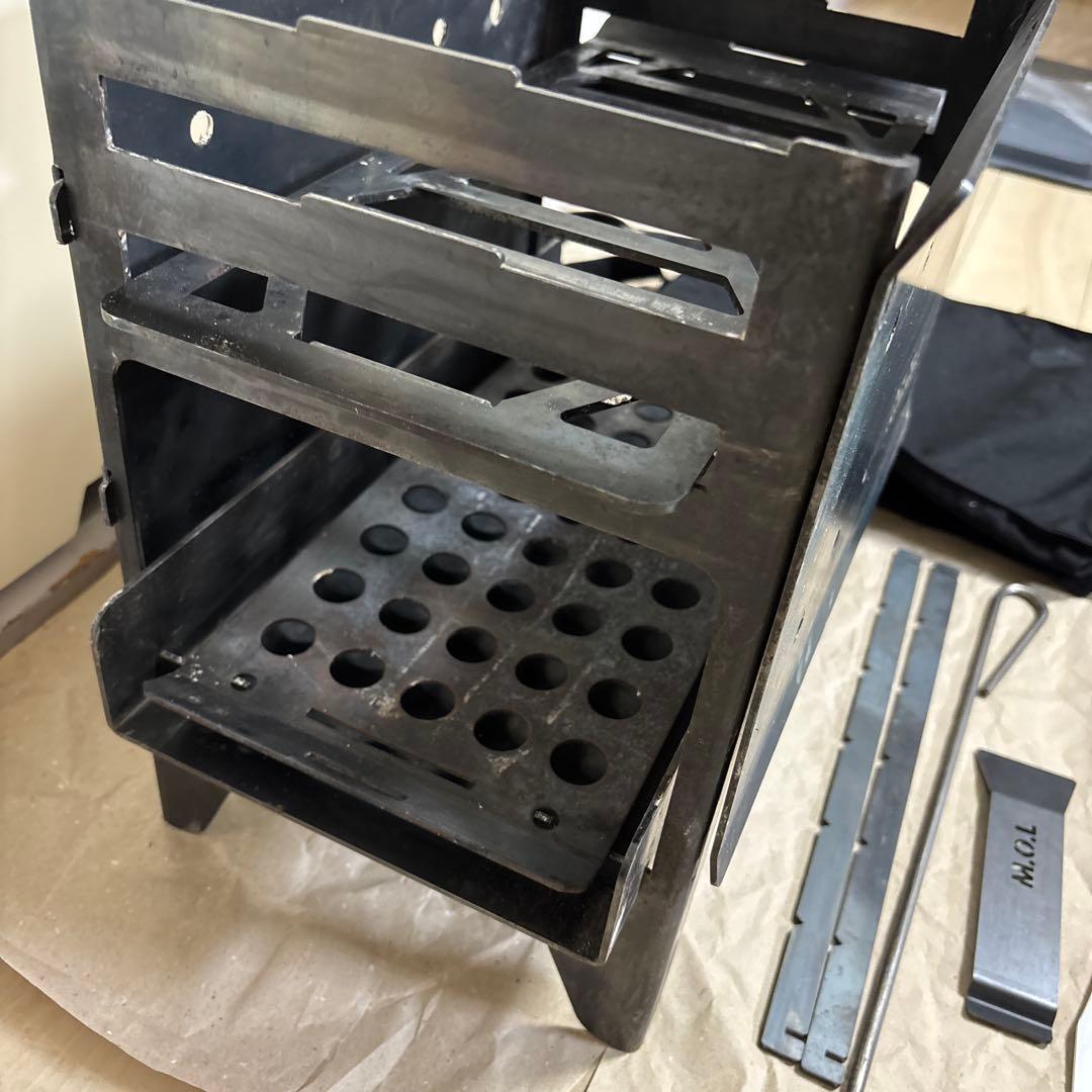 M.O.L 焚き火台 M＋串台付きセット＋極厚アウトドア鉄板M ＋サイドテーブル