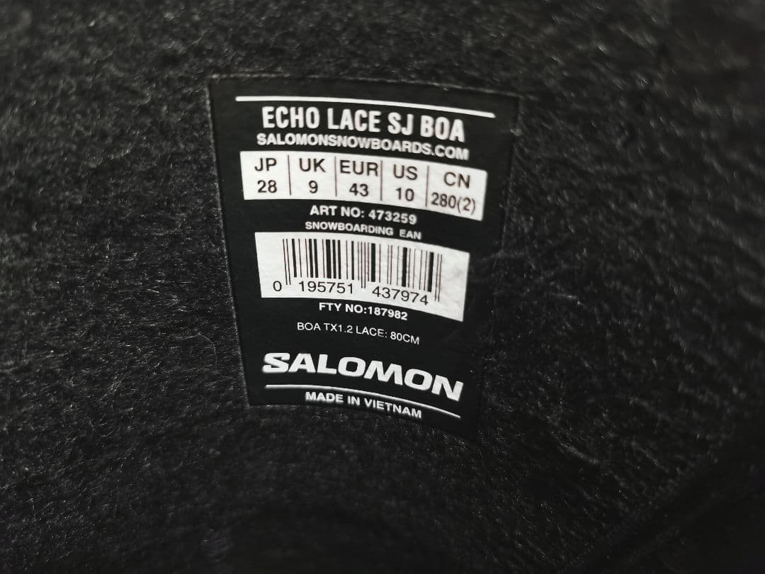23-24 SALOMON ECHO LACE SJ BOA スノーボードブーツ