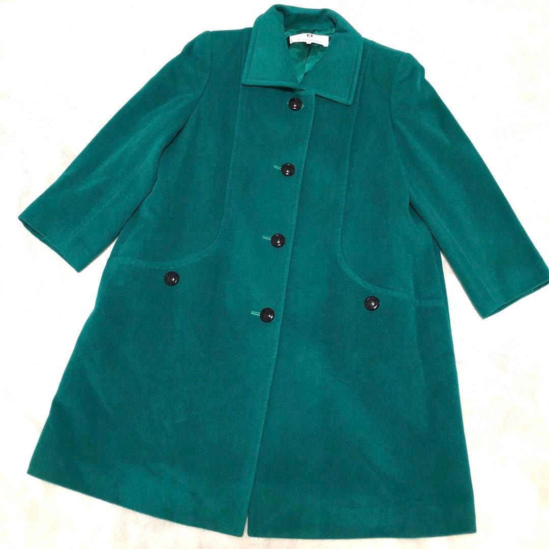 美品　GIVENCHY ヴィンテージ 刻印ボタン ロングコート　グリーン　レア