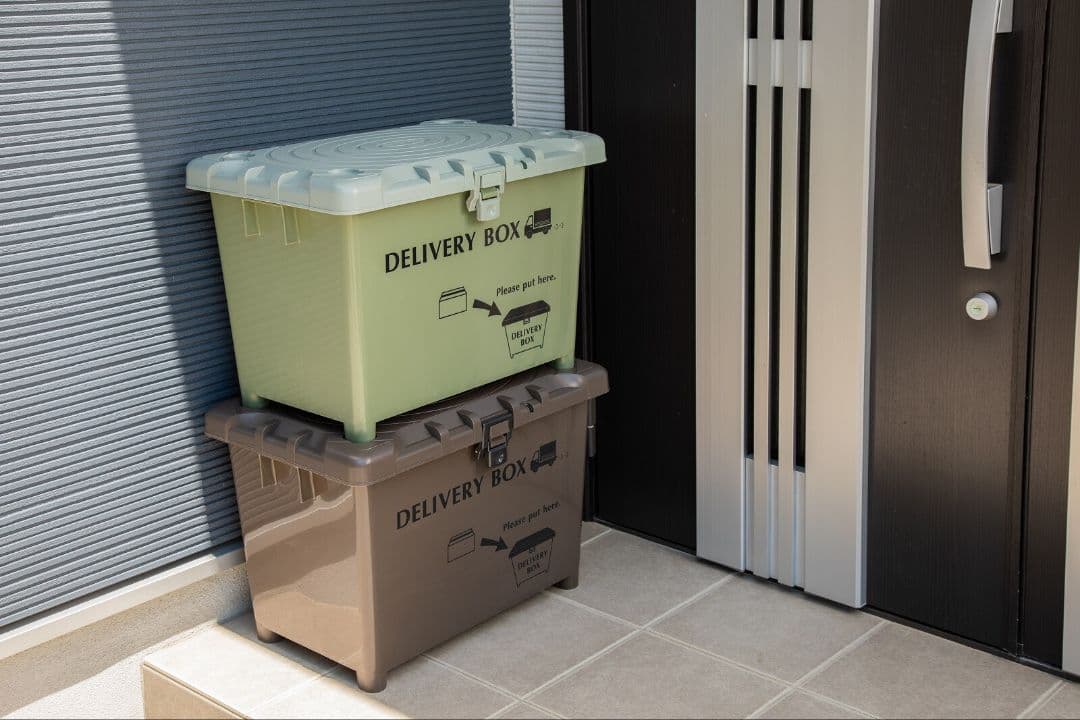 ２個セット 日本製 宅配ボックス&収納ボックス　玄関収納 カーキ