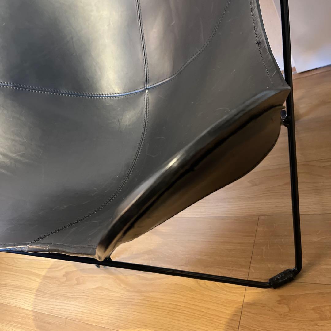 CUERO バタフライチェア　革　黒　ブラック