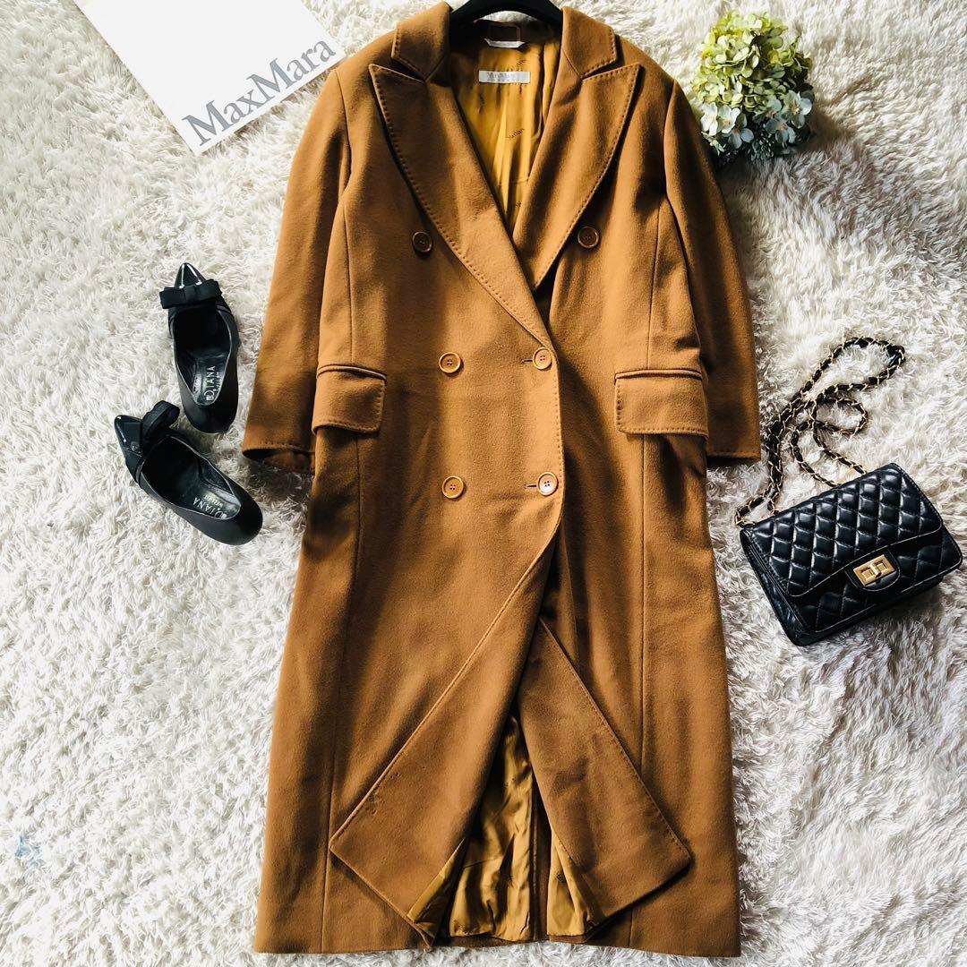 希少44✨美品 マックスマーラ アイコンコート カシミヤ100% キャメル