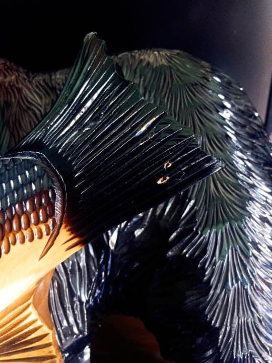 熊 クマ　木彫り　大きい　8.9㎏　木製　置物　彫刻 民芸品 郷土玩具 木工芸