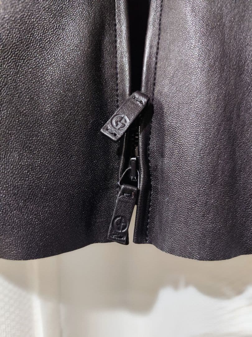 ​【極美品】GIORGIO ARMANI 最高級ラムレザー シャツジャケット M