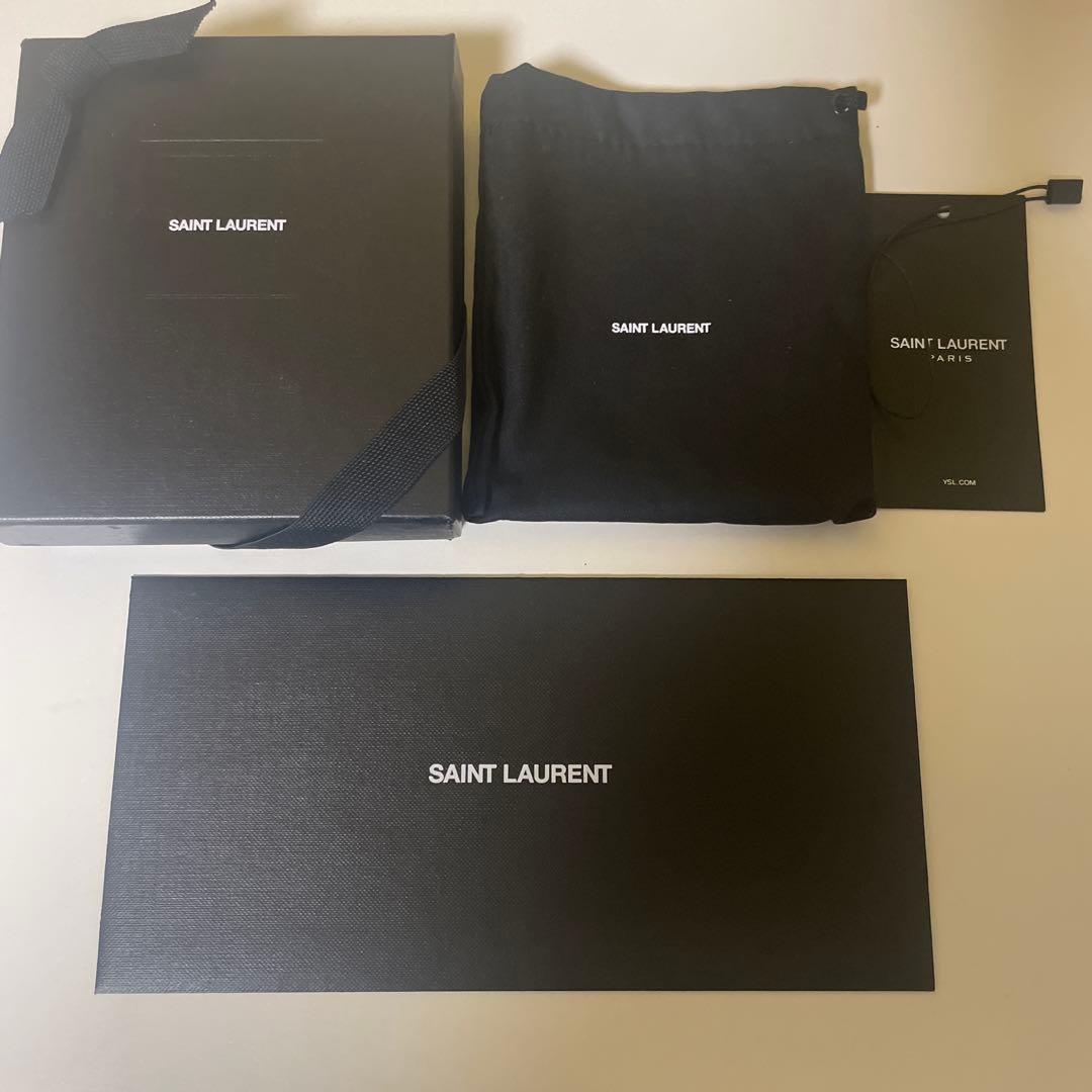 SAINT LAURENT ブラックレザー マネークリップ