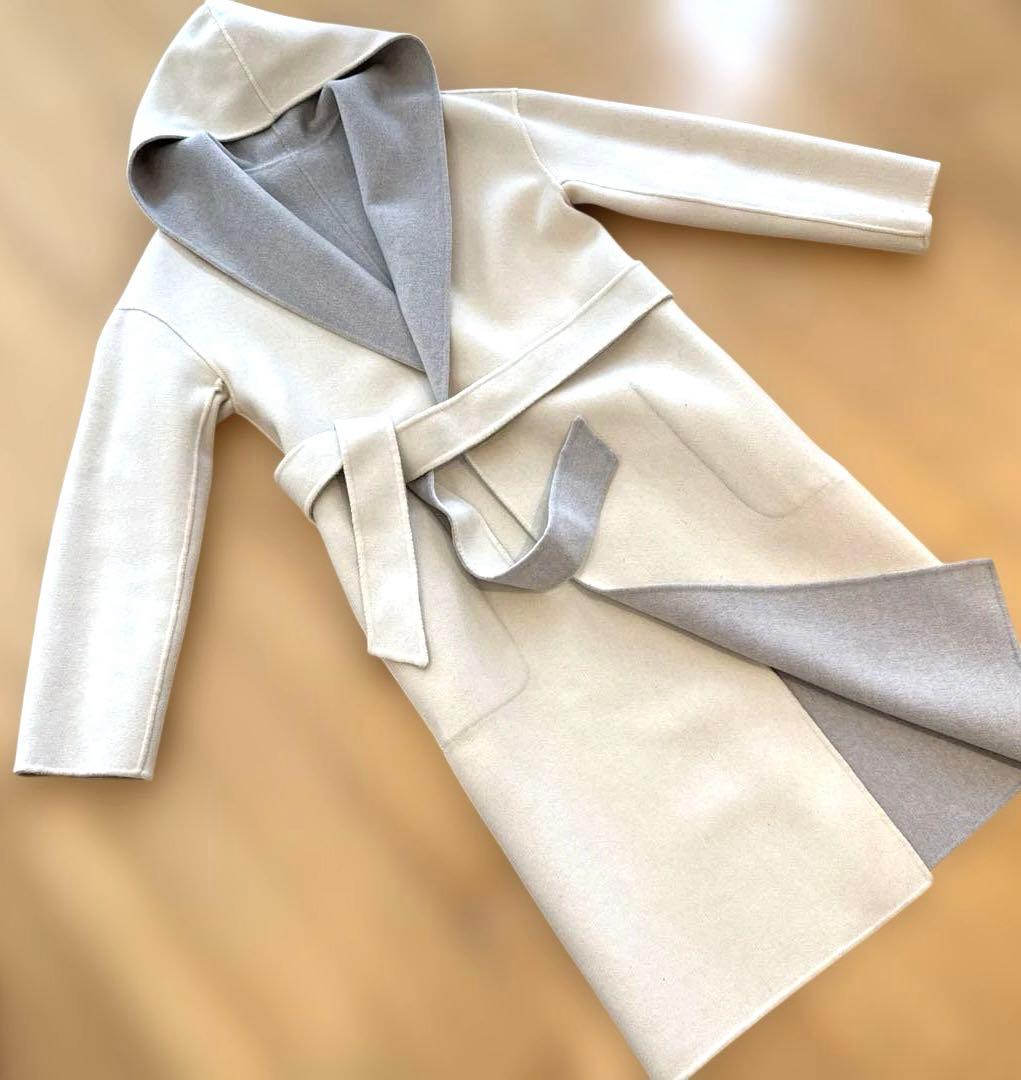 ★ESTNATION★ウールコート　リバーシブル　フード付き　36