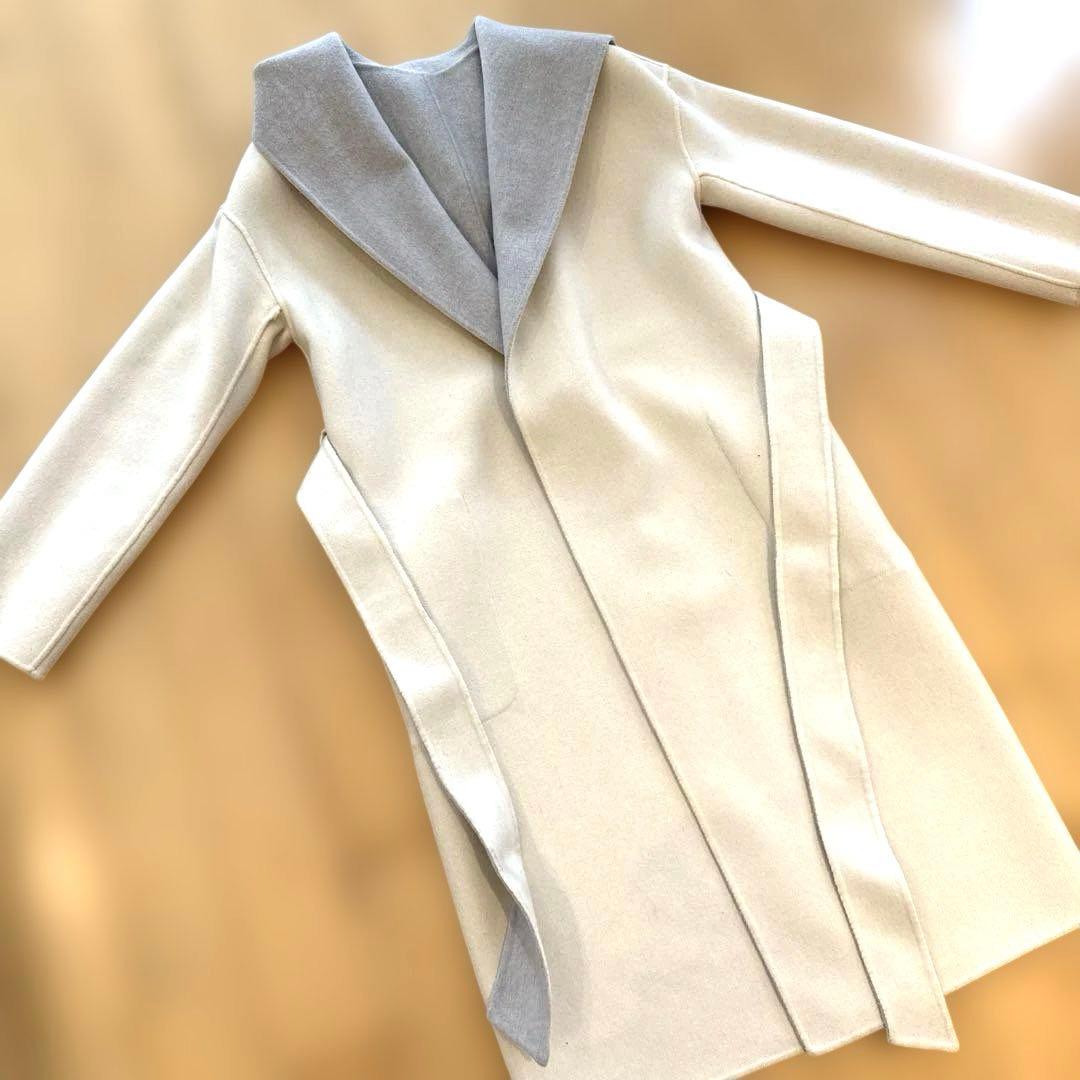 ★ESTNATION★ウールコート　リバーシブル　フード付き　36