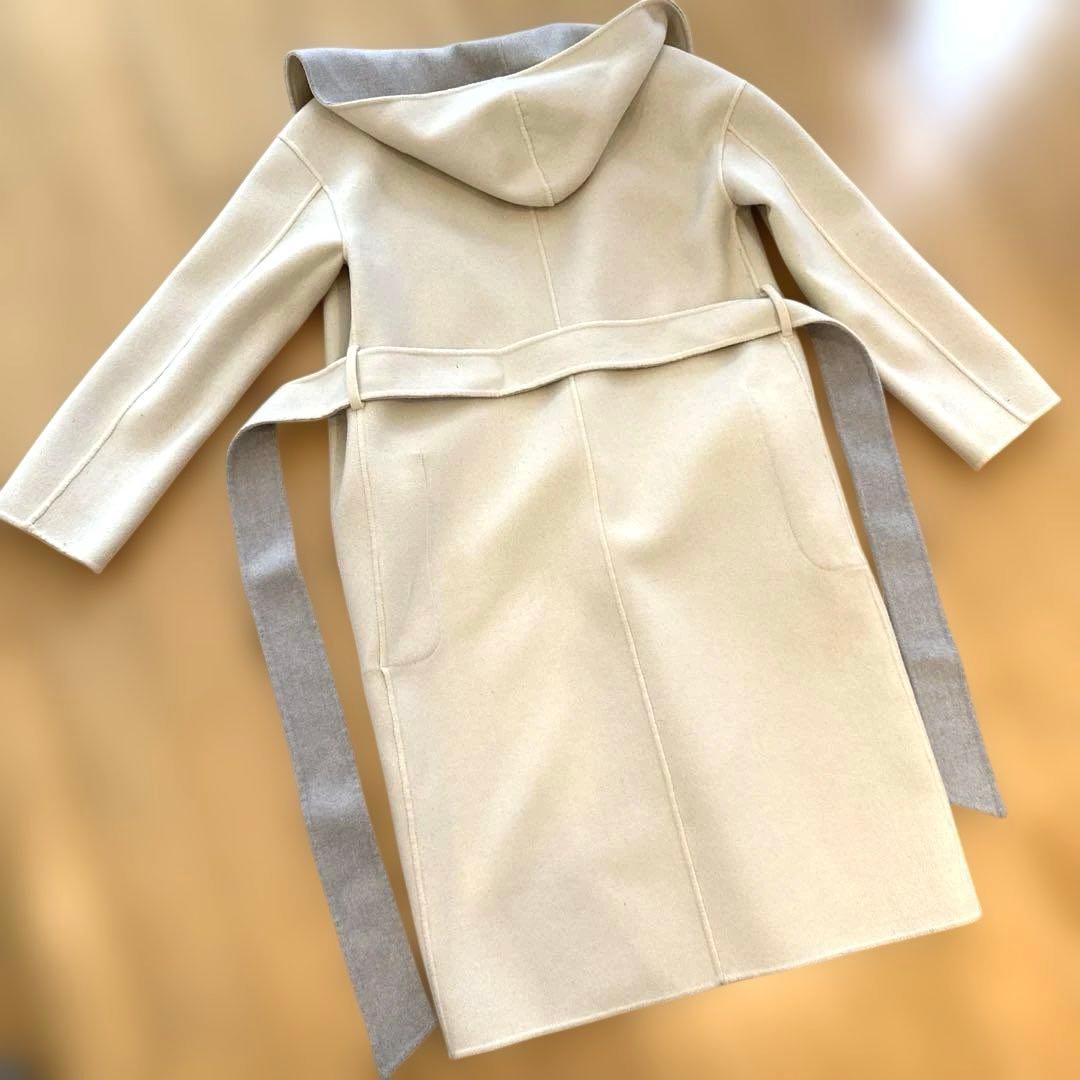 ★ESTNATION★ウールコート　リバーシブル　フード付き　36