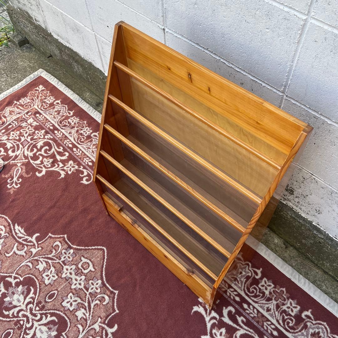 古家具ビンテージ品◾️木製マガジンラック 本立て 絵本立て シェルフ