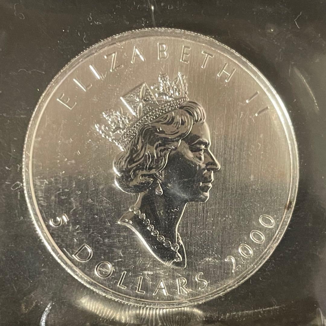 カナダ 9999純銀 1オンス 5ドル 2000年 メープルリーフ銀貨