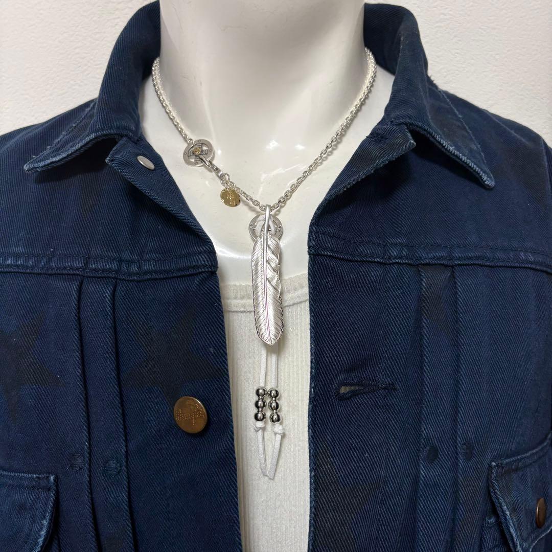 【silver925】プレーンフェザー メタル付 ネックレス