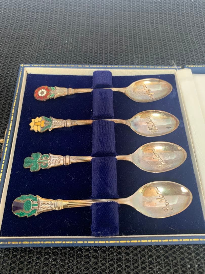 英国製　ビンテージ Mappin&Webb　銀製品　スプーン４本 箱付