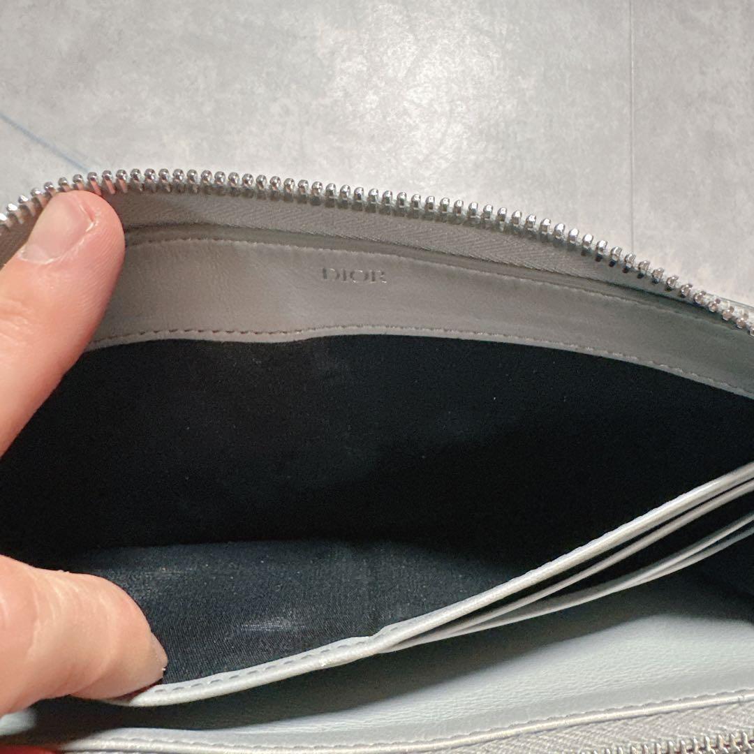Dior ディオール ラウンドジップ 長財布 グレー トロッター ウォレット
