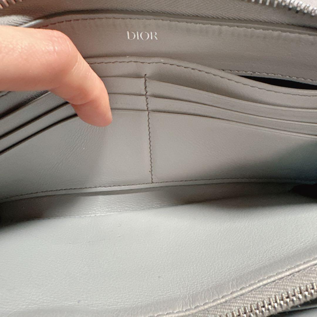 Dior ディオール ラウンドジップ 長財布 グレー トロッター ウォレット