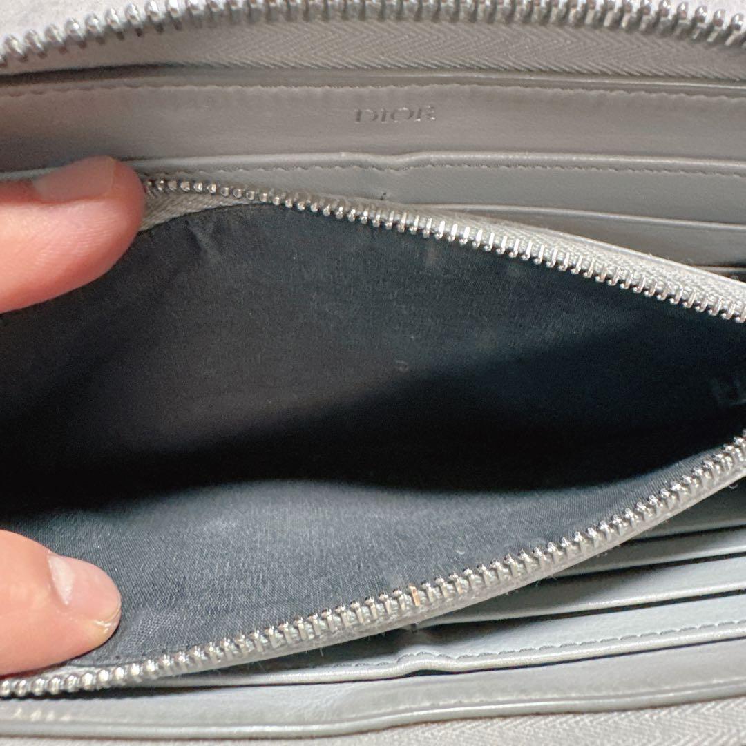 Dior ディオール ラウンドジップ 長財布 グレー トロッター ウォレット