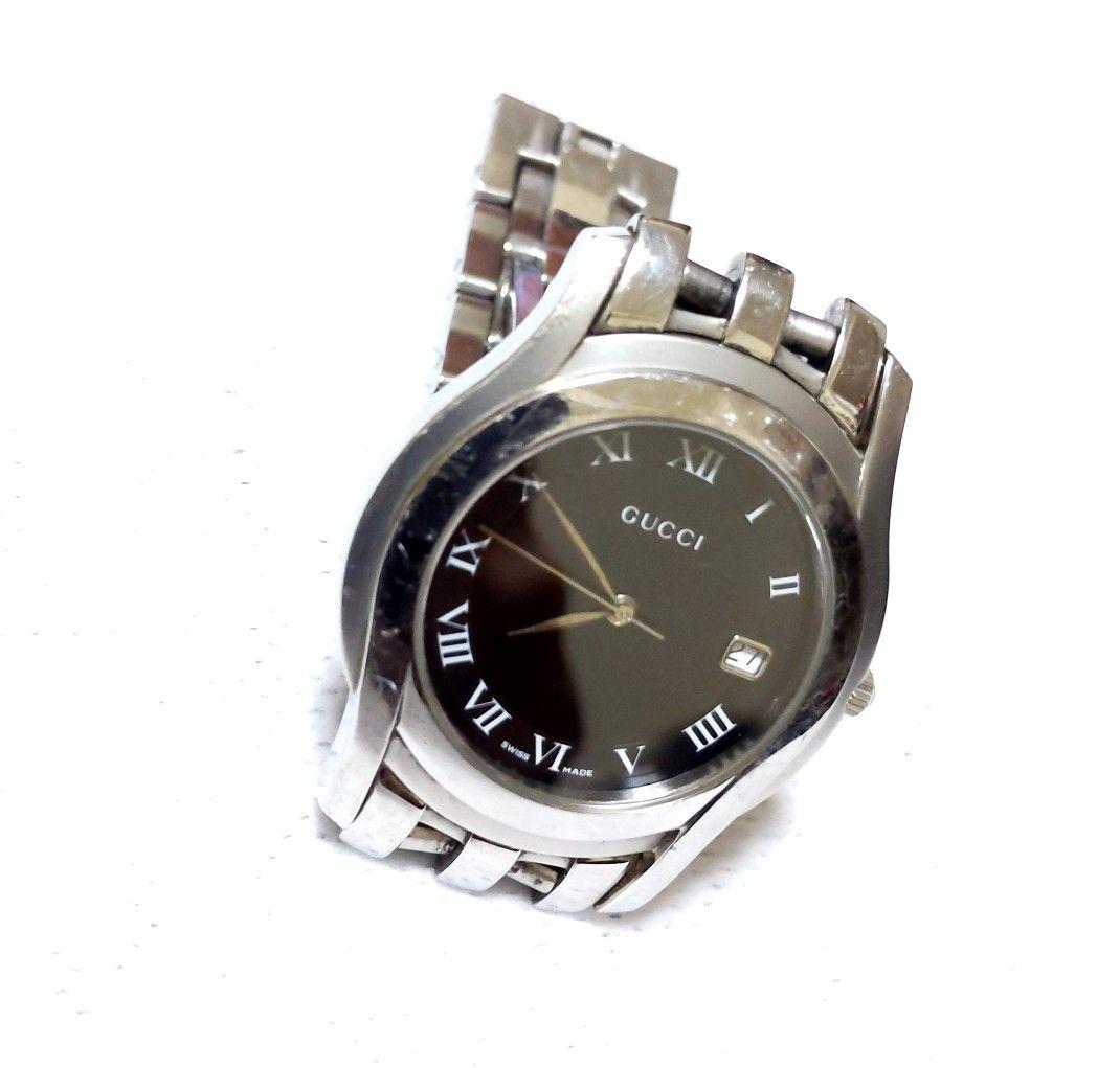 値下げ　GUCCI アナログ時計 ステンレススチール ブラック　腕時計