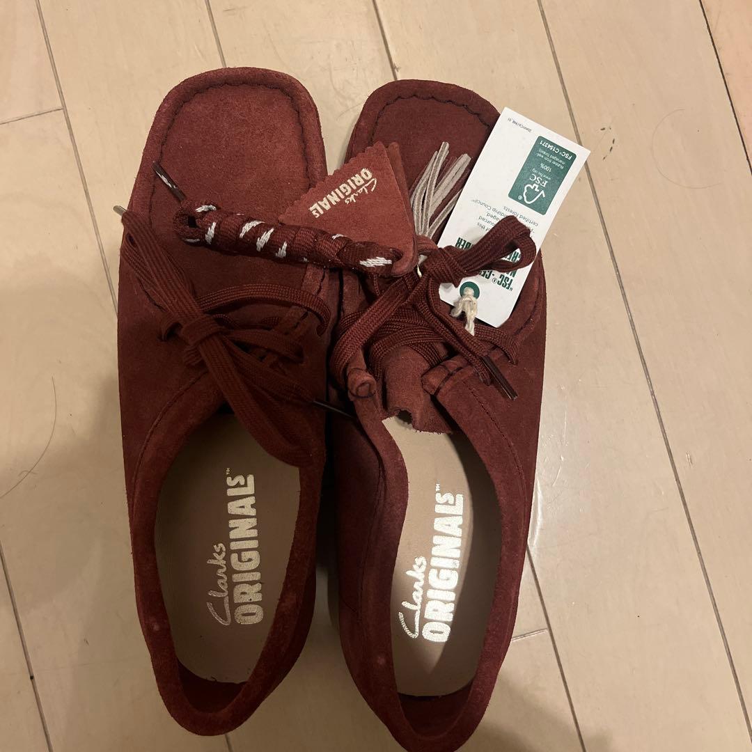 最終値下げ Clarks Wallabee 深赤色 24.5