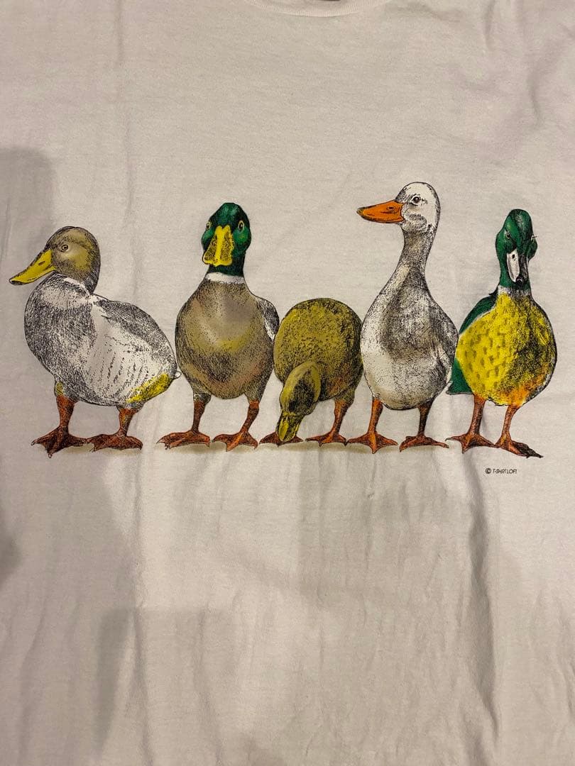 90s ONEITA アート　アニマル　マガモ　アヒル　シングルステッチ　希少