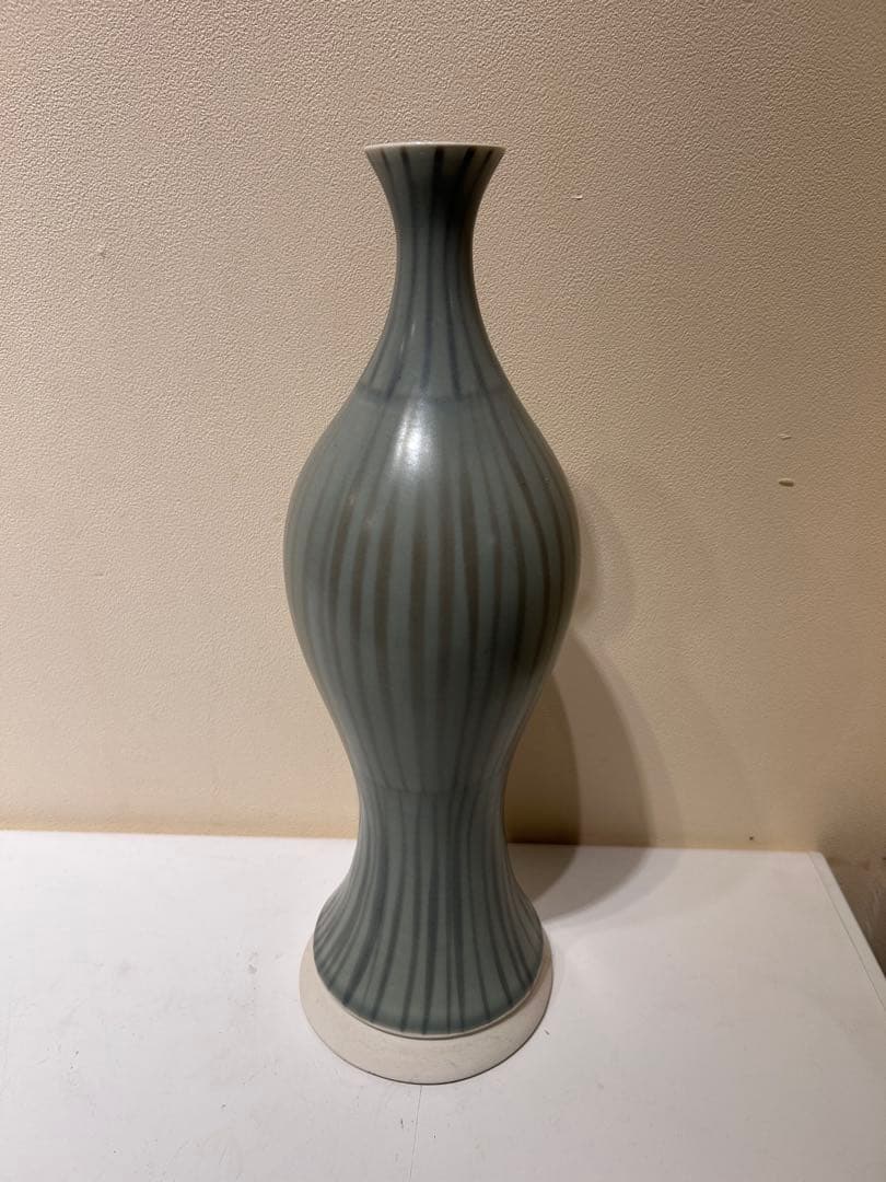 319　Mieln Reld.？　フラワーベース　ストライプ模様　陶器製　展示品